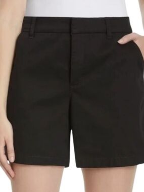 Gloria Vanderbilt Womens Black Mid Rise Cotton Twill Chino Short 8 NWT